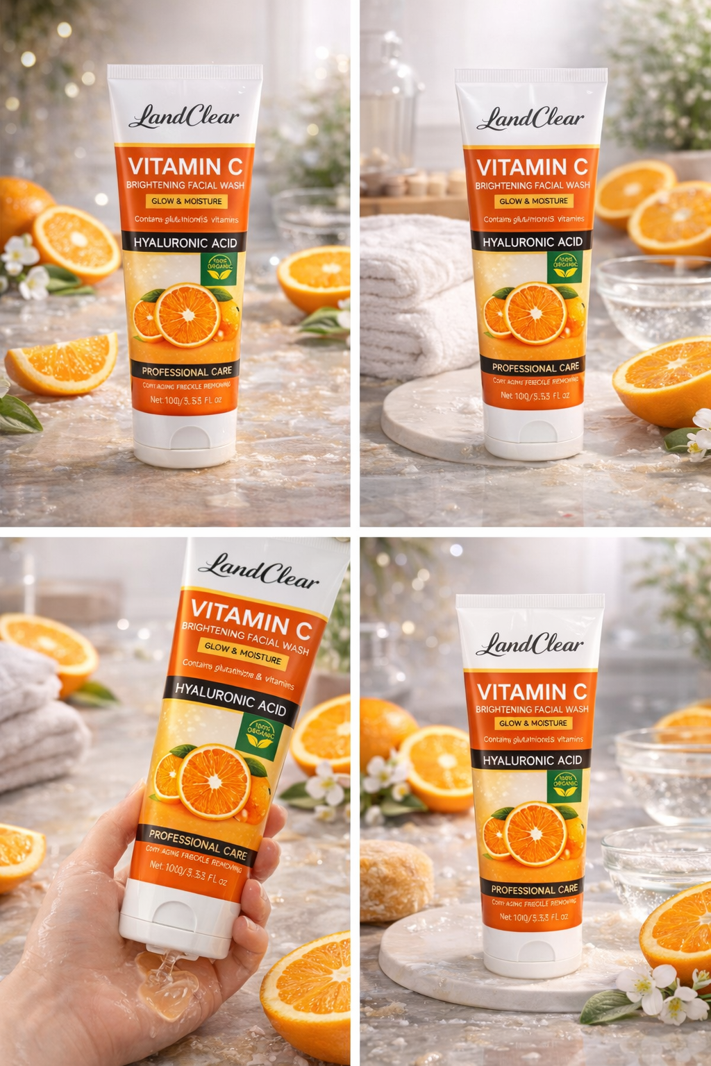 LandClear Vitamin C Brightening Duo: 2-Step Luminous Skin Kit Facial Wash & Face Serum