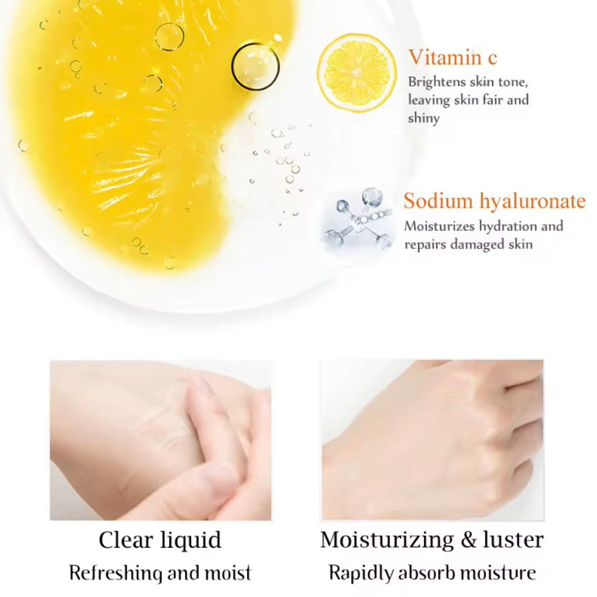 LandClear Vitamin C Brightening Face Serum - 30ml Hydrating & Protecting Serum with Hyaluronic Acid